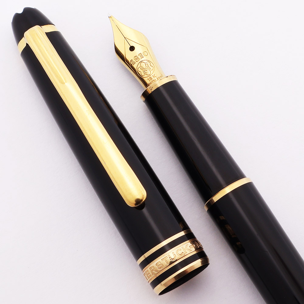●希少●　MONTBLANC　MEISTERSTUCK　144　14K　万年筆 Montblanc Meisterstuck 144 Fountain Pen - Black, Gold Plated Trim